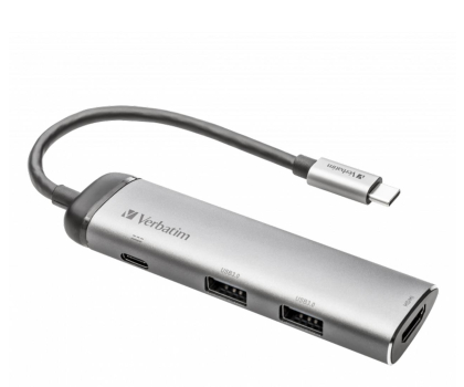 Akcesoria VERBATIM USB-C - 2x USB 3.0, USB-C 3.1, HDMI 4K 49140